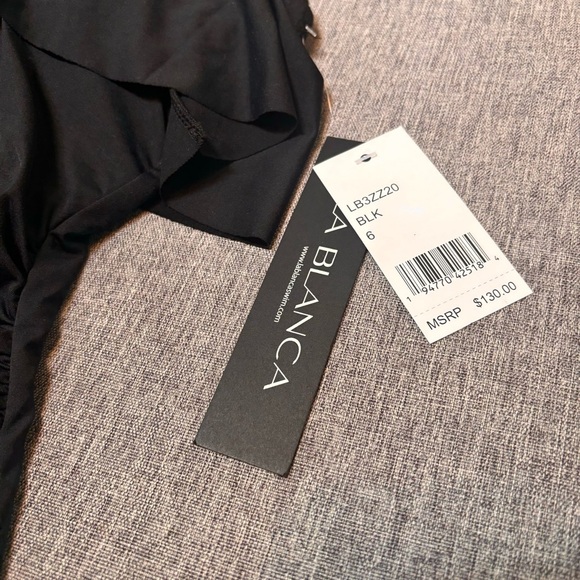 NWT La Blanca Women's Standard Island Goddess Ruffle Bandeau One Piece Swimsuit - Picture 11 of 11